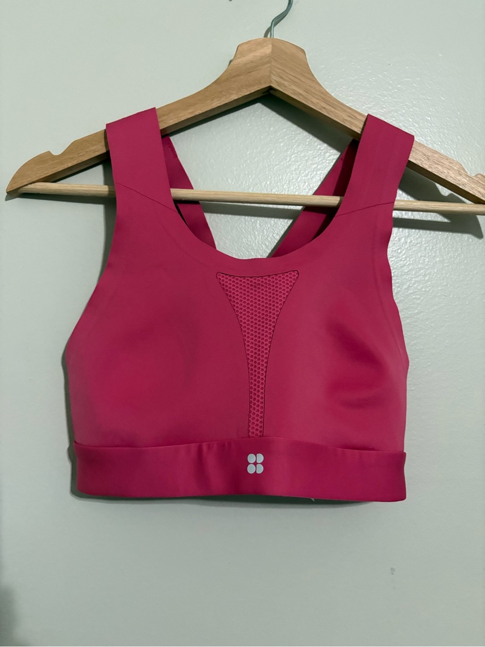 Sweaty Betty Hot Pink High-Support Sports Bra with Mesh Panel Size 32B